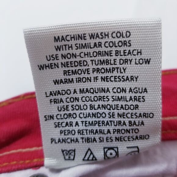 Y2K Chip & Pepper C7P Laguna Beach Flare Red Denim Wide Leg Low Rise - Picture 11 of 13